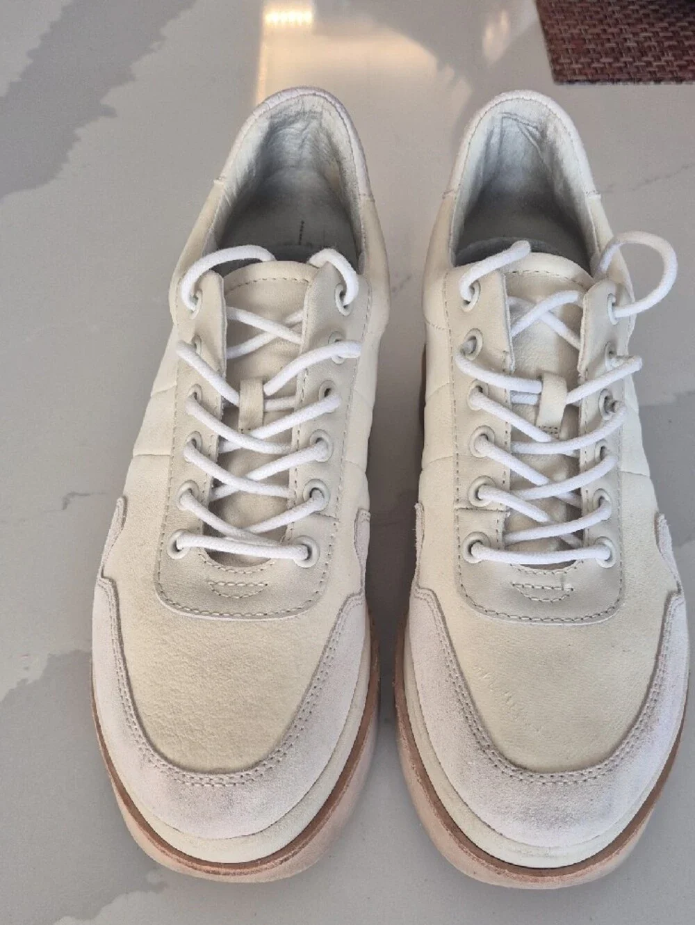 Dolce Vita Cream and Tan Platform Sneakers